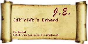 Járfás Erhard névjegykártya