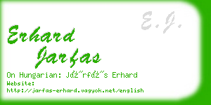erhard jarfas business card